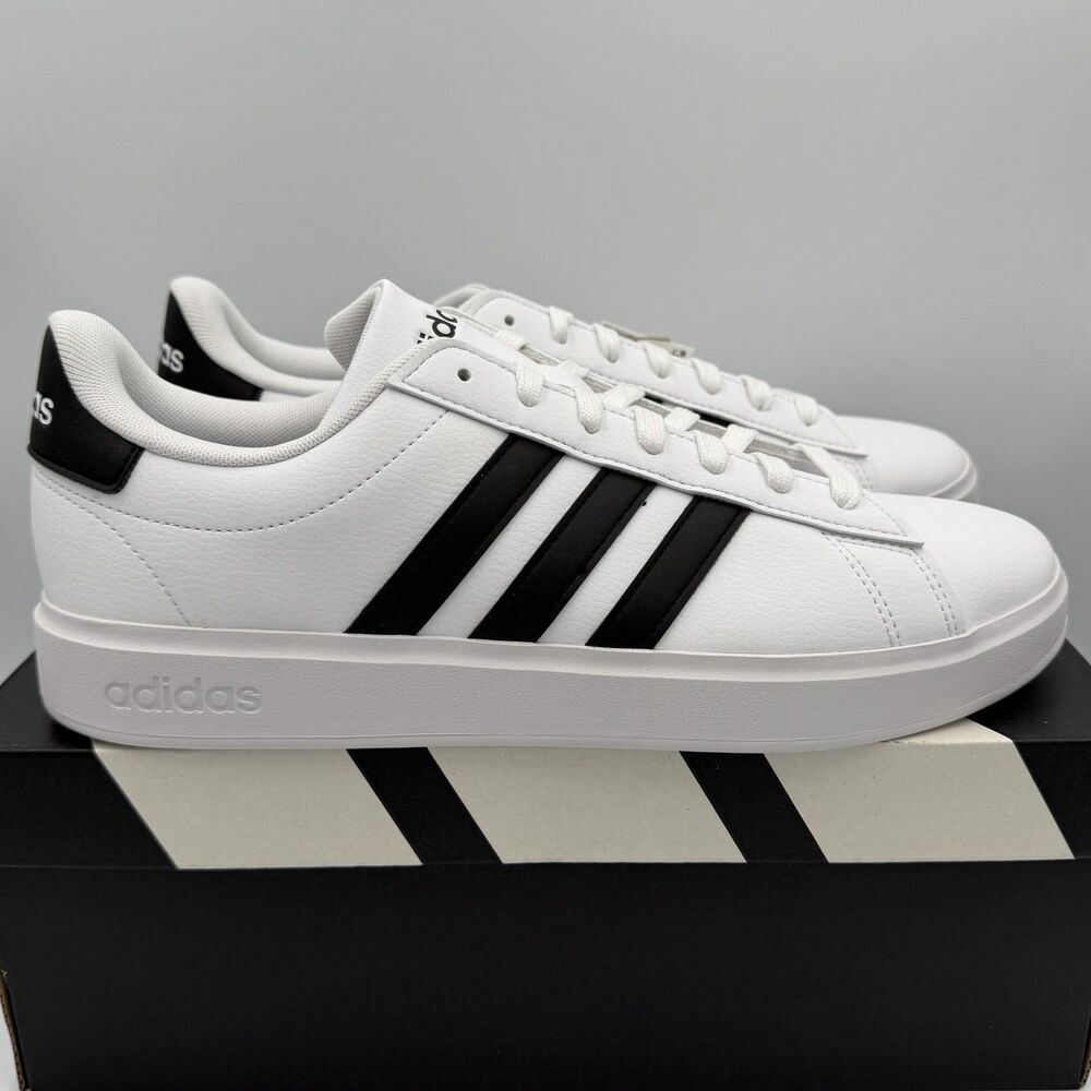Adidas Grand Court Shoes Mens White Black Outdoor GW9195 Men's Size 10.5